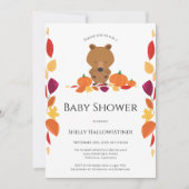 Invitation Baby shower Citrouille de Bear Fall (Devant)