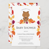 Invitation Baby shower Citrouille de Bear Fall (Devant / Derrière)