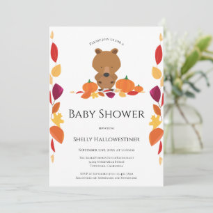 Invitation  Baby shower Citrouille de Bear Fall