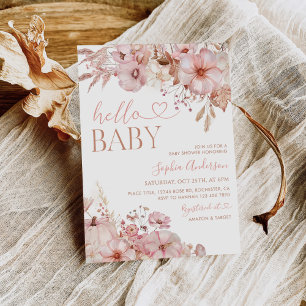 Invitation Baby shower Citrouille de Boho Fall