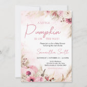 Invitation Baby shower Citrouille de Boho Rose (Devant)