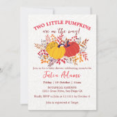 Invitation Baby shower Citrouille de Boho Twins Little Fall (Devant)