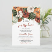 Invitation Baby shower Citrouille de Bourgogne (Debout devant)