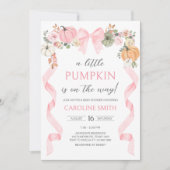 Invitation Baby shower Citrouille de Bow rose (Devant)