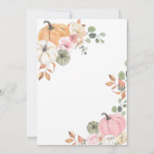 Invitation Baby shower Citrouille de Bow rose (Dos)