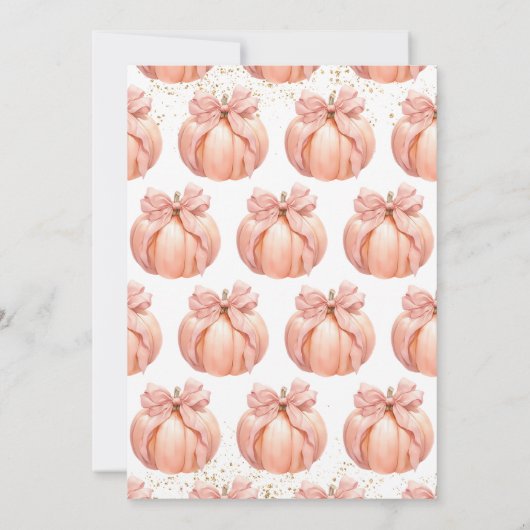 Invitation Baby shower Citrouille de Bow rose (Dos)