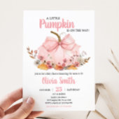 Invitation Baby shower Citrouille de Bow rose