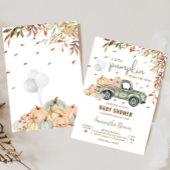 Invitation Baby shower Citrouille de camion vert