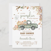 Invitation Baby shower Citrouille de camion vert (Devant)