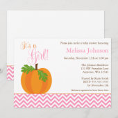 Invitation Baby shower Citrouille de Chevron Fall  (Devant / Derrière)