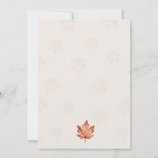 Invitation Baby shower Citrouille de chute d'aquarelle (Dos)