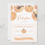 Invitation Baby shower Citrouille de chute d'aquarelle (Devant)