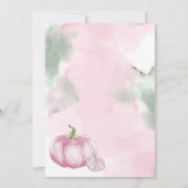 Invitation Baby shower Citrouille de couleur aquarelle rose (Dos)
