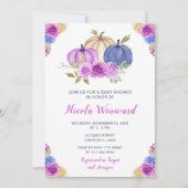 Invitation Baby shower Citrouille de couleur violet et bleu m (Devant)