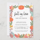 Invitation Baby shower Citrouille de Fall in Love (Devant)