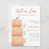 Invitation Baby shower Citrouille de Fall in Love (Devant)