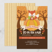 Invitation Baby shower Citrouille de Fall Woodland Fox Little (Devant / Derrière)