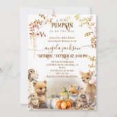 Invitation Baby shower Citrouille de Fall Woodland Little (Devant)