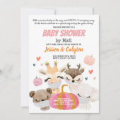Invitation Baby shower Citrouille De Fille Par Mail Woodland (Devant)