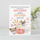 Invitation Baby shower Citrouille De Fille Par Mail Woodland (Debout devant)