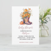 Invitation Baby shower Citrouille de fleurs d'automne (Debout devant)