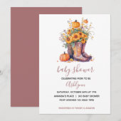 Invitation Baby shower Citrouille de fleurs d'automne (Devant / Derrière)