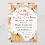 Invitation Baby shower Citrouille de la chute d'aquarelle (Devant / Derrière)