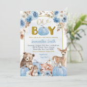Invitation Baby shower Citrouille de la chute du Boho bleu (Debout devant)