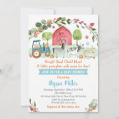 Invitation Baby shower Citrouille de la ferme d'automne (Devant)