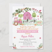 Invitation Baby shower Citrouille de la ferme de Pink Fall (Devant)