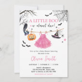 Invitation Baby shower Citrouille de la petite fille de Boo H (Devant)