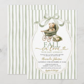 Invitation Baby shower Citrouille de la poussette de l'ours v (Devant / Derrière)