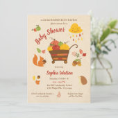 Invitation Baby shower Citrouille de la scène d'automne migno (Debout devant)