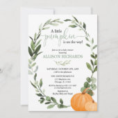 Invitation Baby shower citrouille de l'eucalyptus neutre pour (Devant)