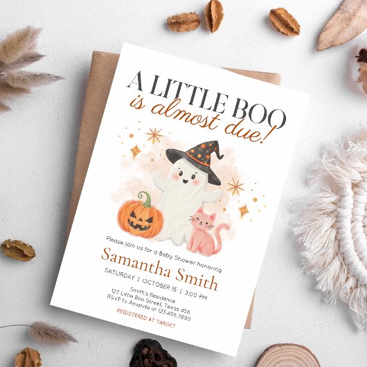 Invitation Baby shower Citrouille de Little Boo Halloween