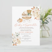 Invitation Baby shower Citrouille de l'ours d'automne (Debout devant)