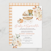Invitation Baby shower Citrouille de l'ours d'automne (Devant / Derrière)