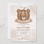 Invitation Baby shower Citrouille de l'ours des bo (Devant)