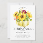 Invitation Baby shower Citrouille de tournesols d'automne (Devant)
