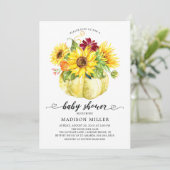 Invitation Baby shower Citrouille de tournesols d'automne (Debout devant)