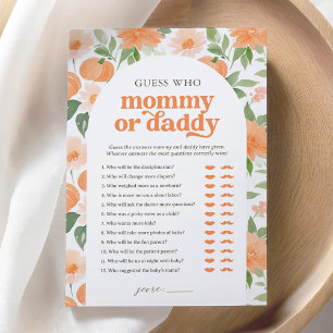 Invitation Baby shower citrouille Devine Qui maman ou papa