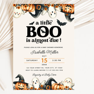 Invitation Baby shower Citrouille d'Halloween Little Boo Fall
