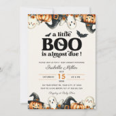 Invitation Baby shower Citrouille d'Halloween Little Boo Fall (Devant)