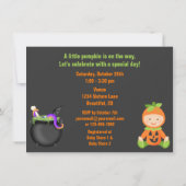 Invitation Baby shower Citrouille d'Halloween Neutral (Dos)