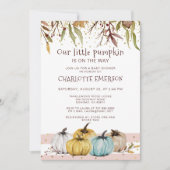 Invitation Baby shower Citrouille d'or rose pâle (Devant)
