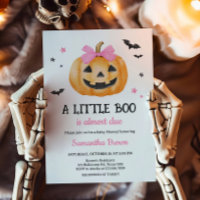 Baby shower Citrouille Éffrayant Pink Little Boo