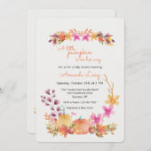 Invitation Baby shower Citrouille fille (Devant / Derrière)