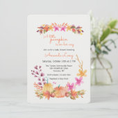 Invitation Baby shower Citrouille fille (Debout devant)