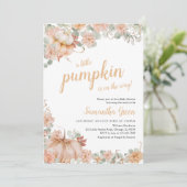 Invitation Baby shower Citrouille fille (Debout devant)