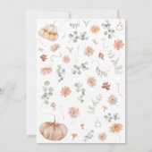 Invitation Baby shower Citrouille fille (Dos)